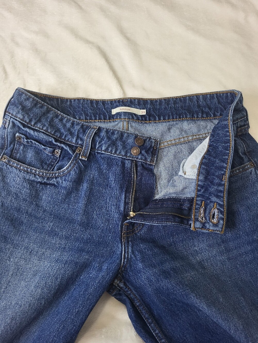 Levi's Superlow Wide Leg Blue Jeans. Ladies Size 31 - Picture 11 of 16